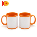 Personalized 11oz color white patch blank sublimation mugs